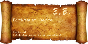 Birkmayer Bence névjegykártya