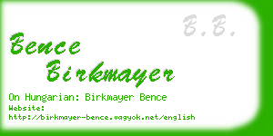 bence birkmayer business card